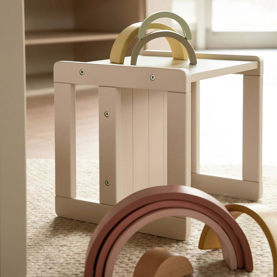Roba Sitzhocker für Kinder in Beige aus Holz im Landhausstil - Bild 1