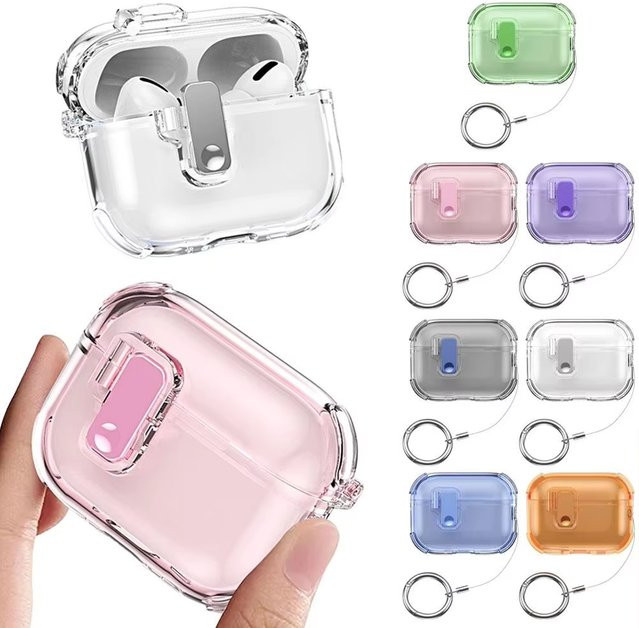 Transparente TPU-Schutzhülle mit Handyständer für Apple AirPods Pro (1, 2 und 3) - Bild 1