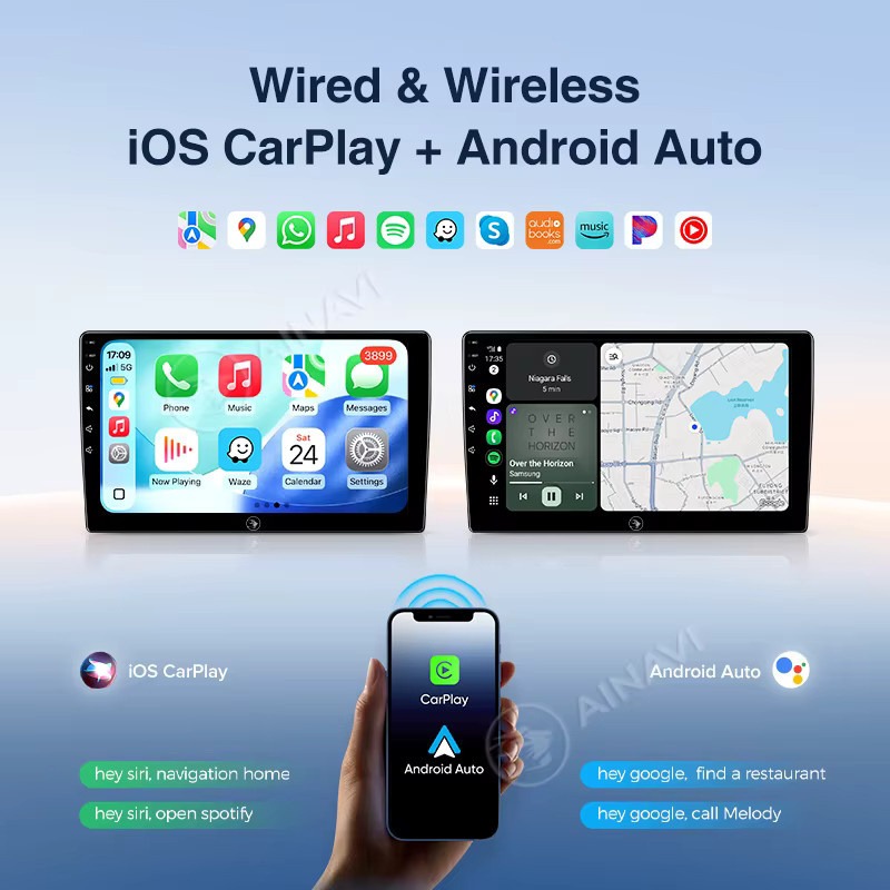 Ainavi Auto-Multimedia-Player für Audi A4 B6 mit Android Auto, Wireless Carplay, 4G und WiFi in Schwarz - Bild 4