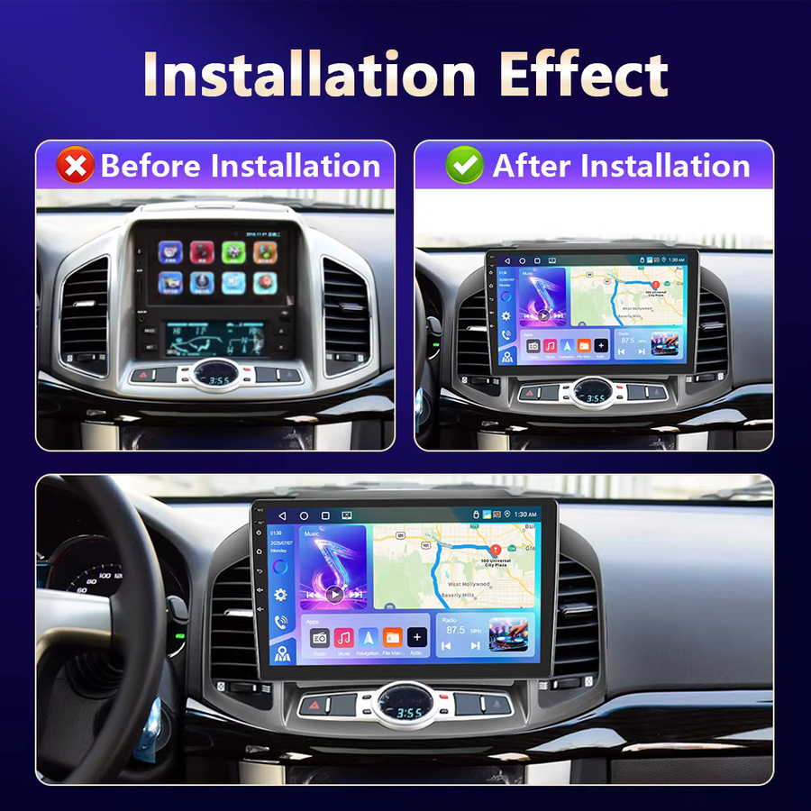 Camecho Autoradio mit kabellosem CarPlay und Android Auto für Chevrolet Captiva 2012-2017 in Schwarz mit GPS, 4G und WLAN - Bild 4