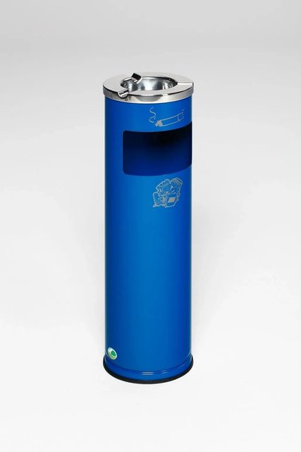 PROREGAL Kombiascher aus verzinktem Stahl mit poliertem Aschereinsatz, Blau, H x B x T: 66 x 20 x 20 cm - Bild 1