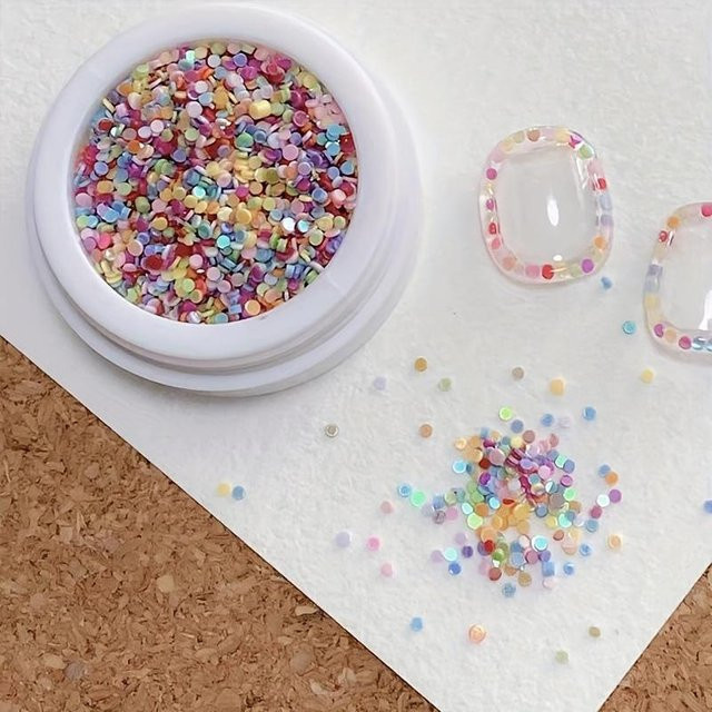 Ambiel Charm Nagelkunst-Pailletten, grau, glänzend, Unisex - Bild 1