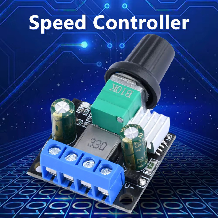 Aideepen PWM Motor Drehzahlregler und LED Dimmer mit B10K Potentiometerknopf für DC12V 24V Bürstenmotoren und LED-Lichtleisten - Bild 2