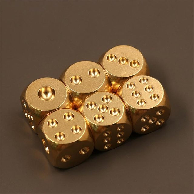 A Family Of Home Textiles Spielwürfel, 6-teiliges Set, Gold, Metall - Bild 1