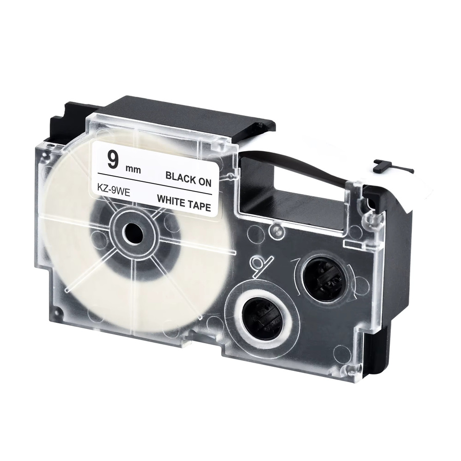 Casio kompatibles Etikettenband XR-9WE für KL-60 KL-120 KL-820 KL-200, Thermodruck, Blau auf Weiß - Bild 2