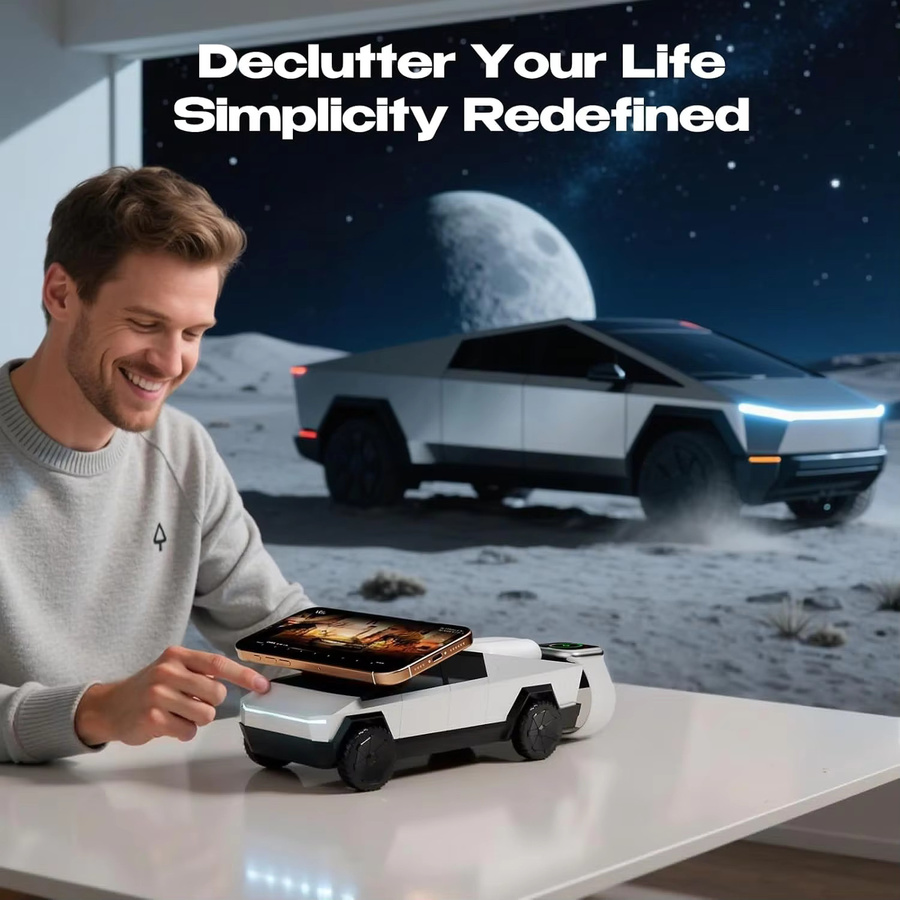Opansten 3-in-1 Magnetisches Kabelloses Ladegerät und Autoständer in Grau für iPhone, Samsung Watch und AirPods Pro mit Schnellladefunktion - Bild 3