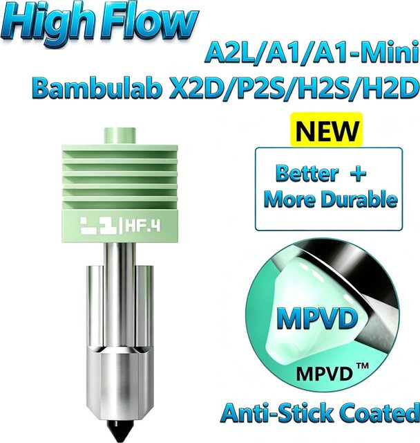 MPVD High-Flow Hotend Upgrade mit Antihaftbeschichtung für Bambu Lab A2L X2D P2S H2D H2S A1 MINI A1 3D-Drucker - Bild 1