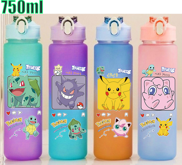 Bandai Pokémon Anime-Trinkflasche mit Strohhalm, 750ml - Bild 1