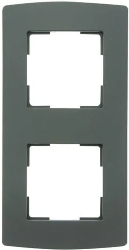 2er Set Profil Plaketten aus Kunststoff in Schwarz und Grau, rechteckig und minimalistisch im Solid-Design - Bild 1