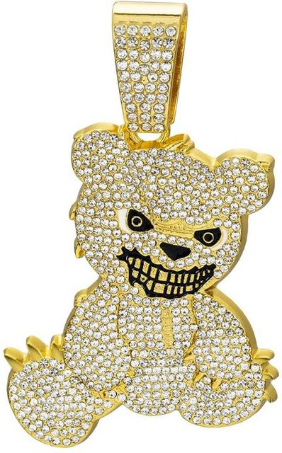 YIRAN Halskette, Bärenform Anhänger, Kristall, Zinklegierung, Gold, Unisex - Bild 1