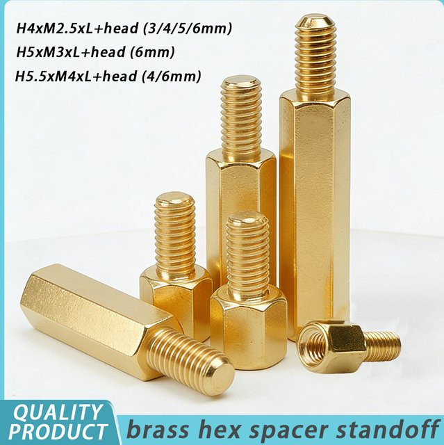LDQUO ERICS Hex Messing Spacer Standoff Männlich Weiblich für PCB Abstandsschrauben in Gold - Bild 1