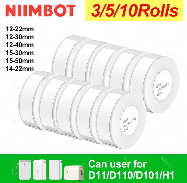 Niimbot Etikettenpapierrollen in Weiß für D11 D101 D110 Drucker - Bild 1