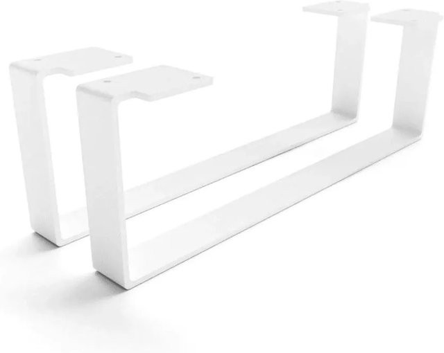 HEVVA Möbelfüße LUXEMBURG 2er Set Weiß, Höhe: 15 cm, Tiefe: 45 cm - Bild 1