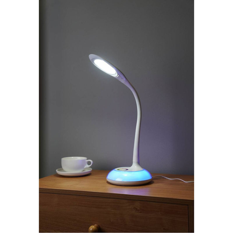 POCOline Tischleuchte Knut LED in Weiß aus Kunststoff mit USB-Anschluss und RGB-Effekt, Höhe: 36,5 cm - Bild 4