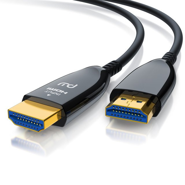 Primewire HDMI 2.1 Glasfaser Kabel Ultra High Speed in Schwarz mit 8K 120Hz und 4K 240Hz Unterstützung, HDR10+, 3D, eARC, CEC und HDCP 2.3 - Bild 1