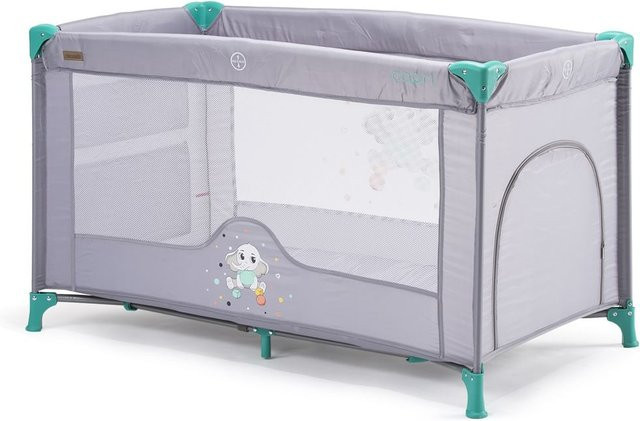 Chipolino Reisebett Capri mit seitlichem Eingang und Tragetasche in Grün und Grau - Bild 1
