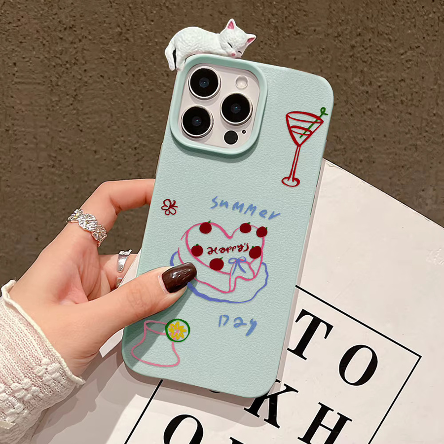 Stoßfeste 3D-Katzen-Cartoon Schutzhülle für dein Apple iPhone 15 und iPhone 14 - Bild 5