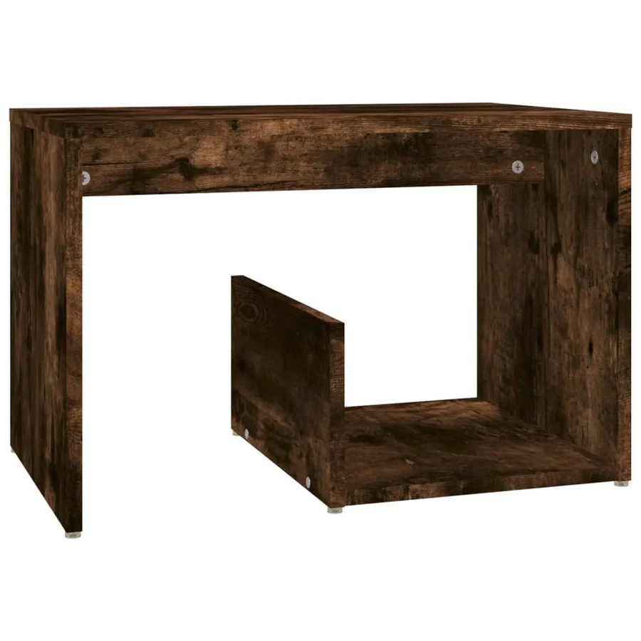 vidaXL Beistelltisch in Räuchereiche, moderner Holztisch aus Holzwerkstoff, B/T/H: 59 x 36 x 38 cm - Bild 2