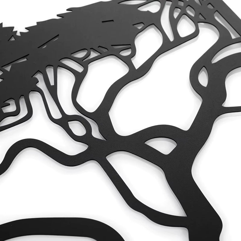 3er-Set CIFBUY Metall-Wanddekoration Baum des Lebens in Schwarz, minimalistische Wandkunst zur Wandmontage - Bild 5