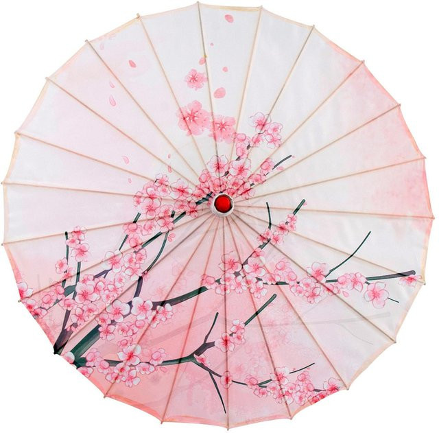 Traditioneller chinesischer Bambusseiden-Schirm in Weiß für Tanz, Hochzeiten und Bühnenauftritte, Durchmesser: 40 cm - Bild 1