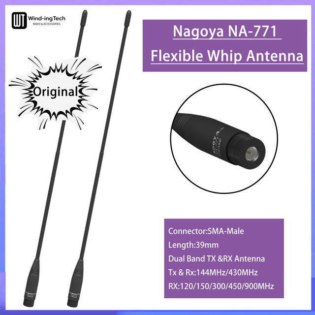Nagoya NA771 Peitschantenne für VHF UHF 144/430MHz in Schwarz für Baofeng NANFONE TYT LINTON Funkgeräte - Bild 1