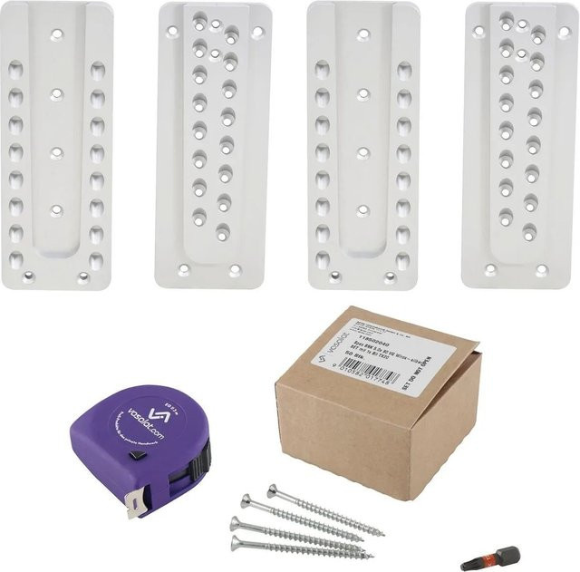 vasalat Set HVP Schwerlastverbinder silber galvanisiert mit Spax T-Star Plus Schrauben und TX20 Bit, B/H/D: 80 x 220 x 12 mm - Bild 1
