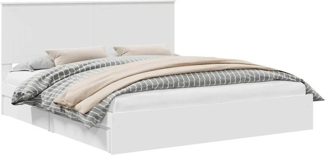 vidaXL Stauraumbett mit Kopfteil und Schubladen in Weiß, B/T/H: 180 x 200 x 183 cm - Bild 1