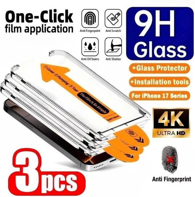 Displayschutzfolie aus gehärtetem Glas für Samsung S25 Ultra, S26 Edge, S24, S23 und S22 Plus, transparent, staubfreie Installation und Fingerabdruck-Entsperrung kompatibel - Bild 1