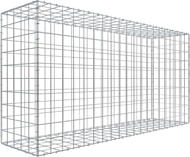 Gabiona C-Ring Gabion in Silbergrau mit einer Maschenweite von 10 x 10 cm, B/H/T: 100 x 200 x 50 cm - Bild 1