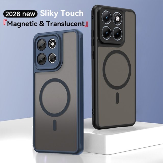 Stoßfeste Magnetische Schutzhülle für Motorola Signature Edge 70 Ultra X70 Air Pro 70 Fusion+ Matt Durchscheinend in Schwarz und Pink - Bild 1