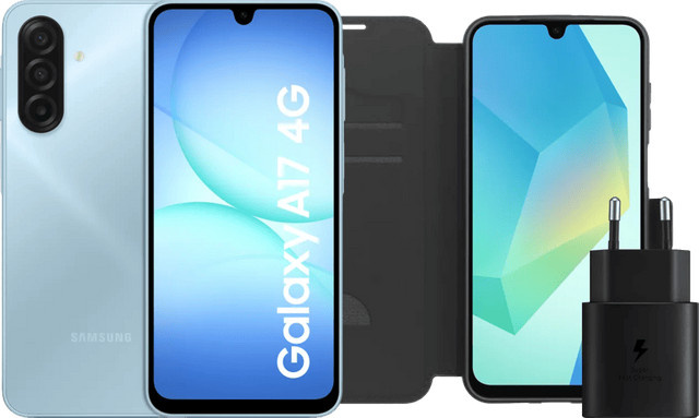 Samsung Galaxy A17 4G Smartphone 128GB Blau mit Zubehörset - Bild 1