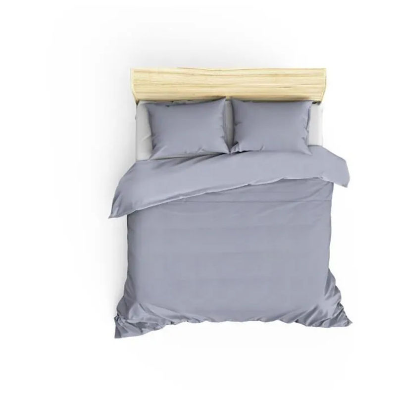 Bettwäsche-Set aus Mako-Satin aus 100% Baumwolle in Grau mit 1 Bettbezug (Breite: 220 cm, Höhe: 240 cm) und 2 Kissenbezügen (Breite: 60 cm, Höhe: 80 cm) - Bild 4