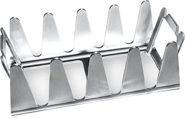 TOMTOP JMS Kebab Rack aus Edelstahl für Schaschlikspieße in Silber und Weiß - Bild 1