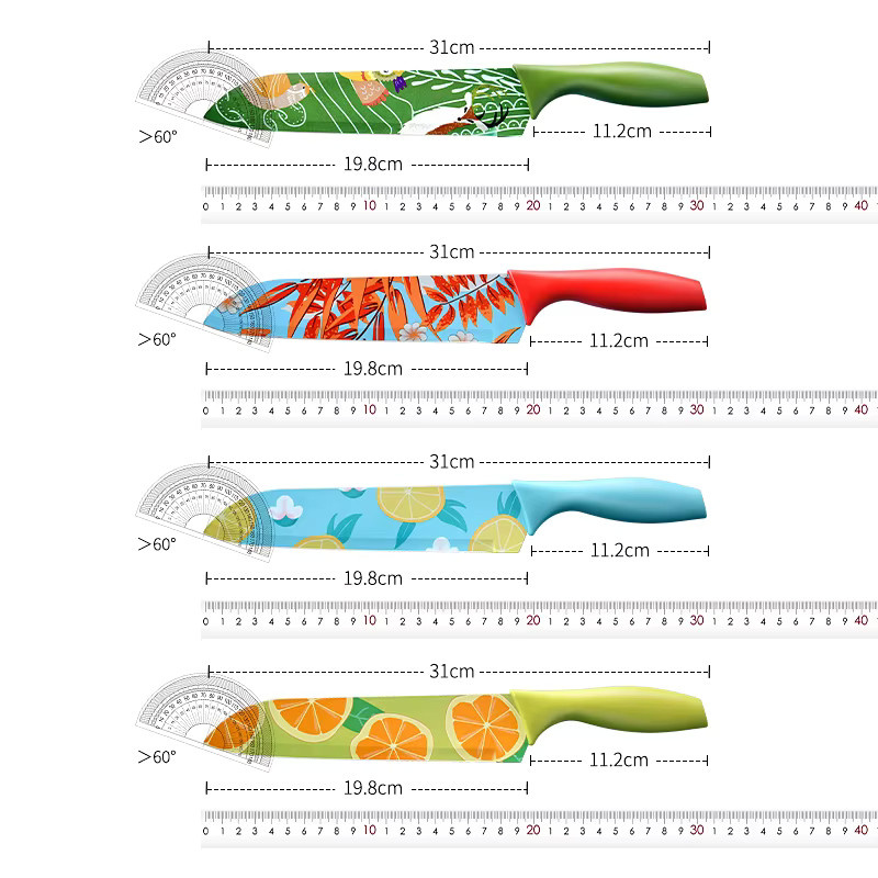 PLYS Paring Knife mit Obst-Print und Schutzhülle, Mehrfarbig - Bild 2