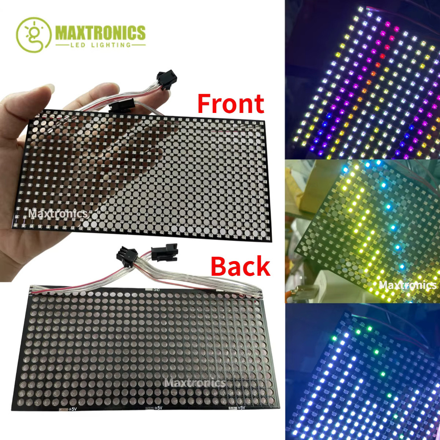 SAGE LU MEI WS2812 RGB LED Screen Panel, programmierbare 16x32 Vollfarbe Dot Matrix, 5V, SPI Protokoll, B/H: 80 x 160 mm, Multicolor - Bild 3
