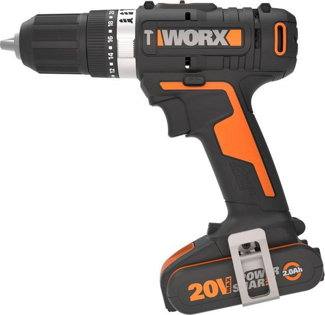 Worx 20V Akku-Schlagbohrschrauber mit Akku WX370.1 in Orange - Bild 1