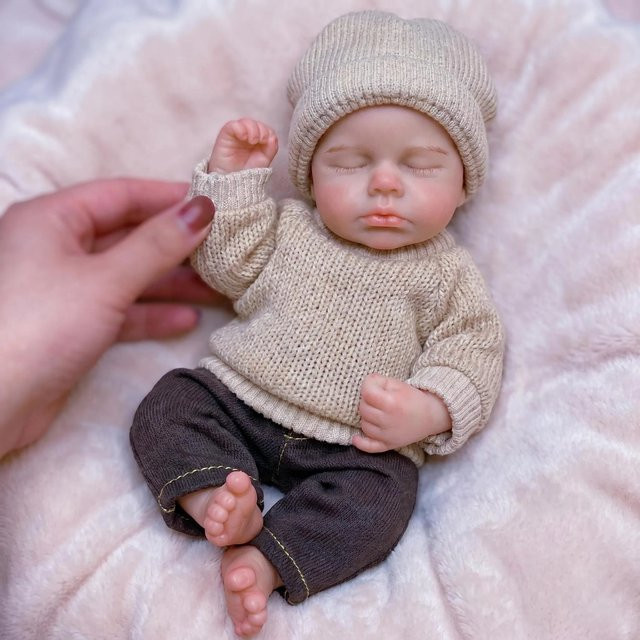 NPK Loulou Junge Babypuppe, Platin-Silikon, 6 Zoll, 150 Gramm - Bild 1