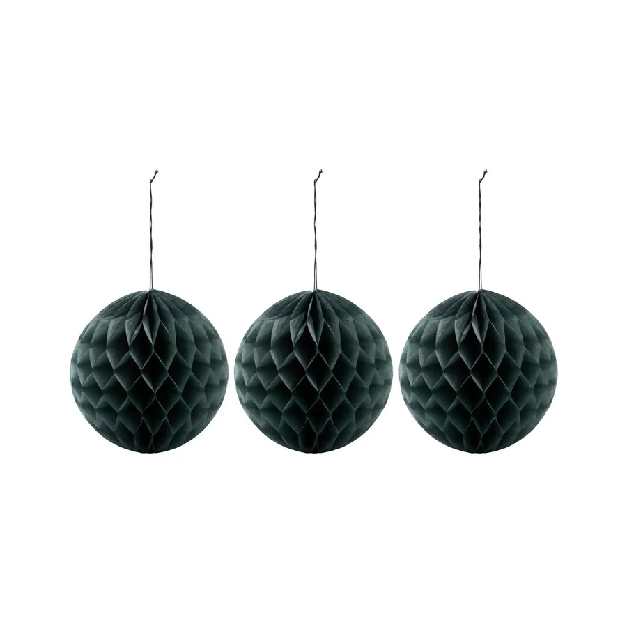 House Doctor Weihnachtsornamente Orb aus Papier in Grün, 3 Stück, Durchmesser: 12,5 cm - Bild 1
