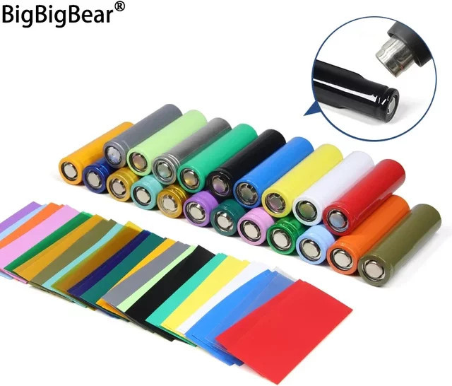 PVC Schrumpfschlauch Schutzhülle für 18650 21700 26650 LiPo Batterien in Blau und Mehrfarbig - Bild 1
