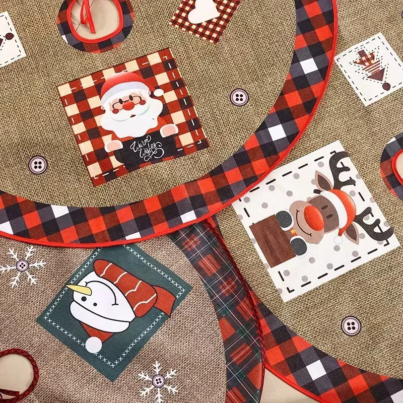 VIKAMA Weihnachtsbaumkleid in Rot mit Schneeflocken-Design als festlicher Baumschmuck für Tischbäume - Bild 2