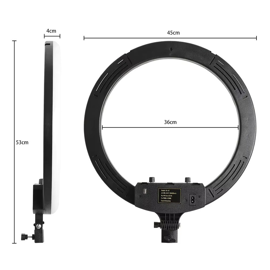 RGB Ringlicht Set mit Stativ und Telefonhalterung für Fotografie und Make-up, 45 cm Ringlampe in Schwarz und Weiß - Bild 3
