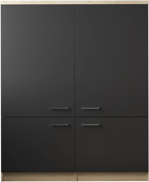 Respekta Küchenmöbel-Set Merle in Schwarz mit Soft-Close-Türen, Breite: 120 cm, Höhe: 145 cm, Tiefe: 60 cm - Bild 1