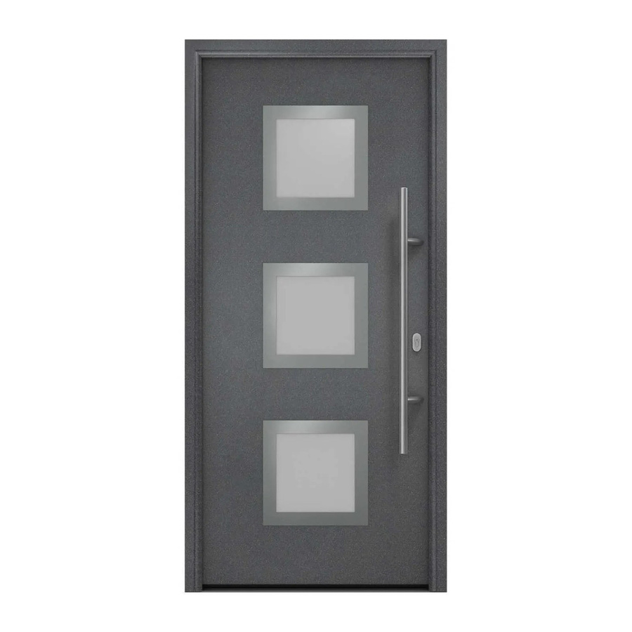 EcoStar Haustür Isopro IP 810S in Anthrazitmetallic mit Glaseinsatz, B: 110 cm, H: 210 cm, DIN Rechts - Bild 2
