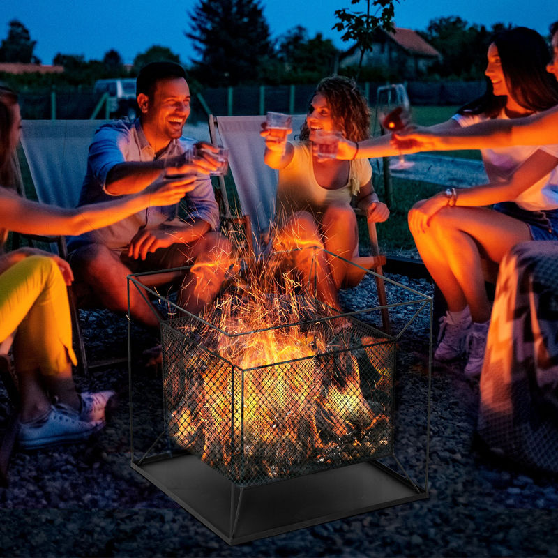 Outsunny Feuerschale aus Metall in Schwarz, B/T/H: 45 x 45 x 43 cm - Bild 2