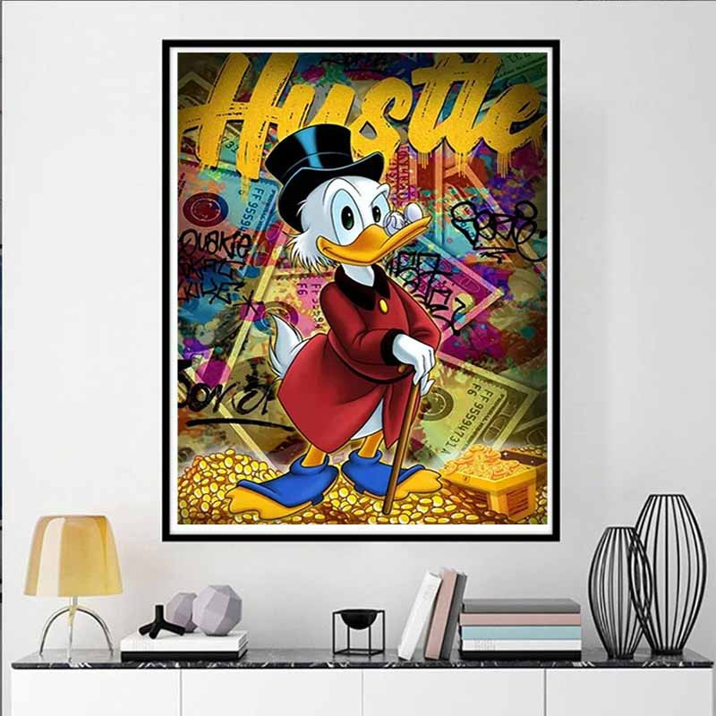Disney Diamond Painting Set Ente McMuffin mit Graffiti-Illustration, Mosaik-Kunst DIY Set in Multicolour, Breite: 30 cm, Höhe: 20 cm - Bild 3