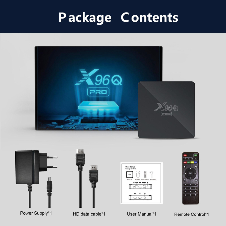 Honor Electronics X96Q PRO Smart TV Box Android 10.0 Media Streamer mit 4K UHD, Allwinner H313 Quad-Core, 2,4G und 5G WLAN, Schwarz - Bild 4