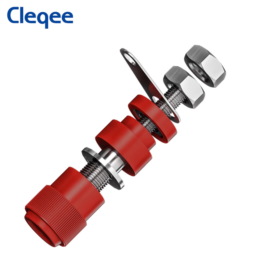Cleqee 10 Stück Binding Post Mutter für 4 mm Bananenstecker in Rot und Schwarz für elektrische Anschlussklemmen DIY Zubehör - Bild 2