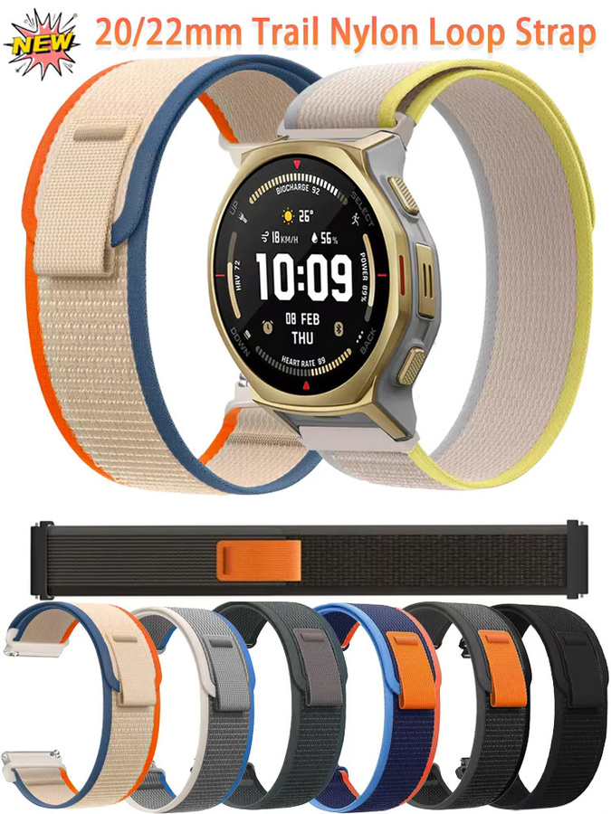 Amazfit Uhrenarmband Nylon, Schwarz, Unisex - Bild 5