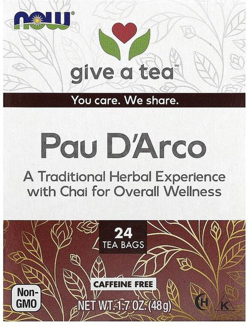 Give A Tea™ Pau D'Arco Kräutertee, koffeinfrei, Teebeutel, 24 Stück, 48 g - Bild 1