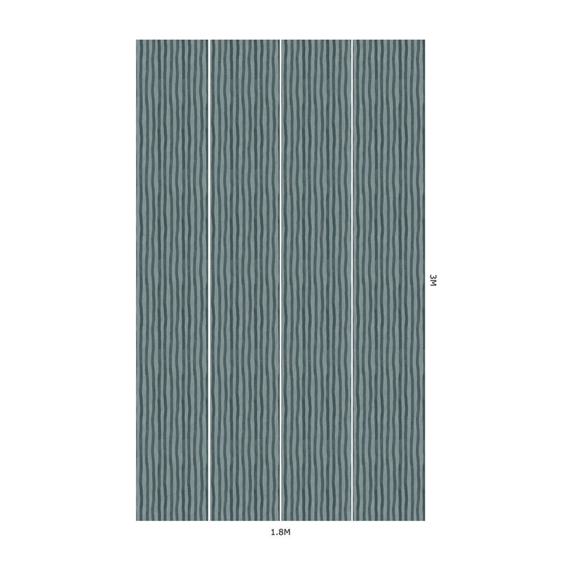 House of Hackney Tapete Artists Stripe in Apatite Blau mit abstraktem Streifendesign aus Vlies - Bild 4